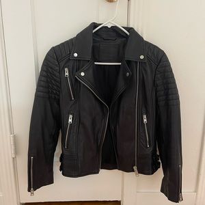 All Saints Black Leather Moto Jacket - Like New! Size 4.